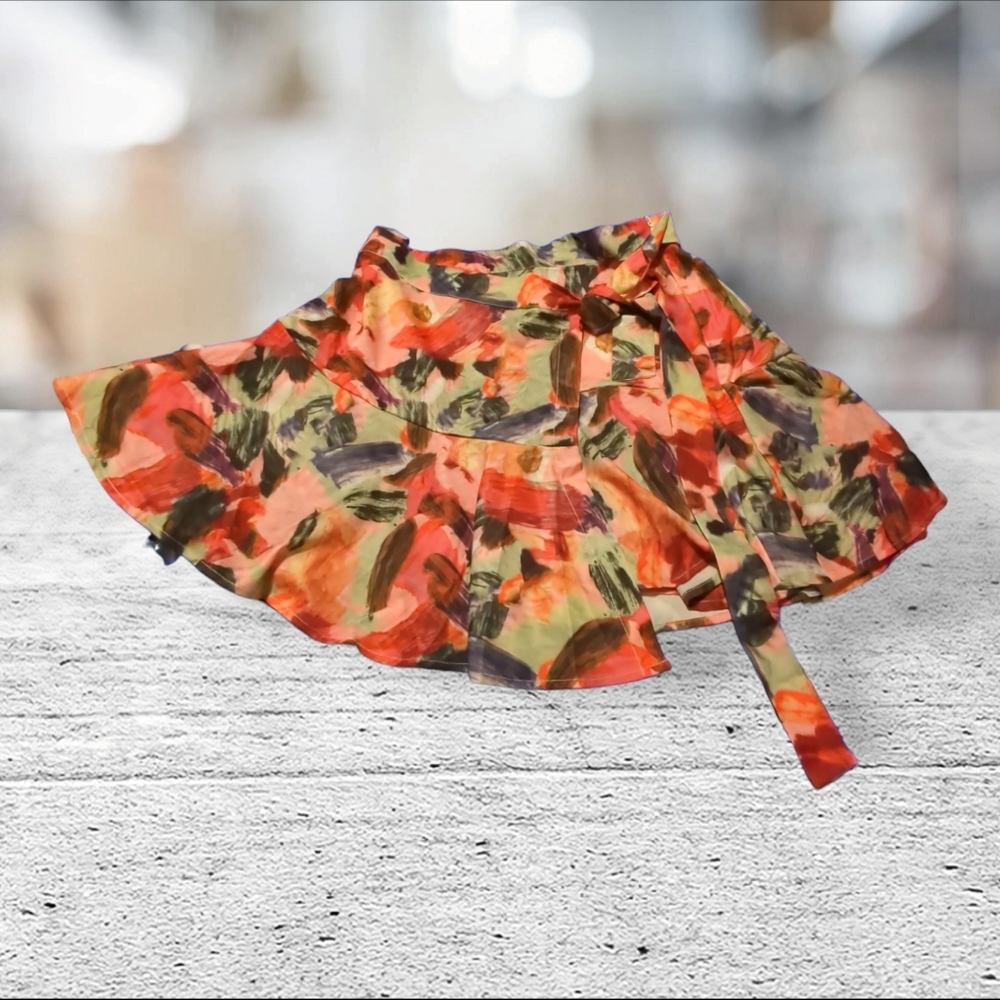 Arthur Jane Claire watercolor wrap skort size large.